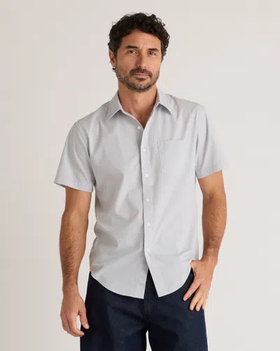 Quince Men's Stretch Poplin Short Sleeve Shirt In Light Grey