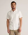 Quince Men's Stretch Selvage Short Sleeve Shirt In White
