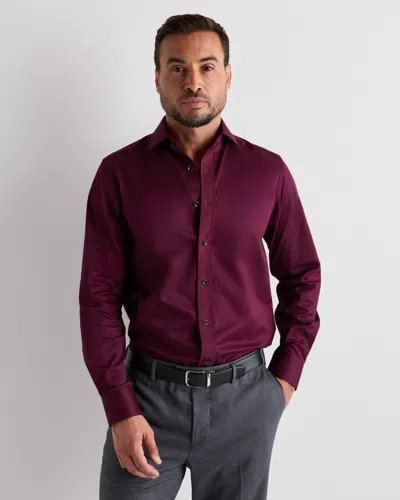 Quince Men's Stretch Twill Dress Shirt In Burgundy