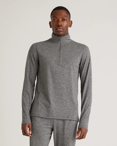Quince Men's Super Soft Performance Half-zip Pullover In Heather Grey