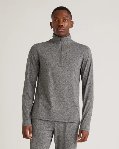 Quince Men's Flowknit Performance Half-zip In Heather Grey