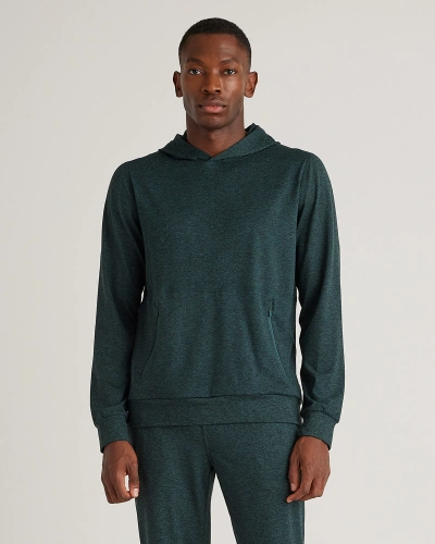 Quince Men's Super Soft Performance Hoodie Pullover In Heather Green