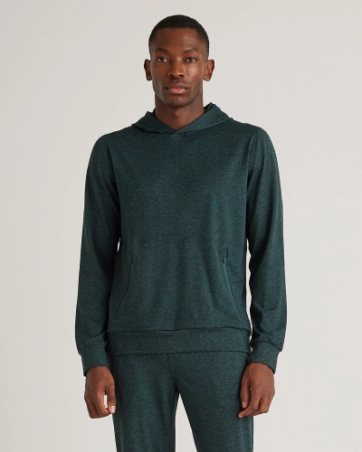 Quince Men's Flowknit Performance Hoodie In Heather Green