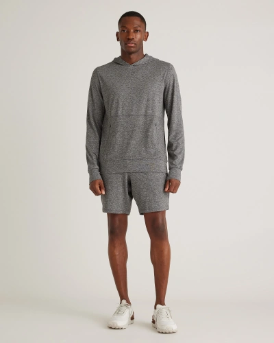 Quince Men's Flowknit Performance Hoodie In Heather Grey