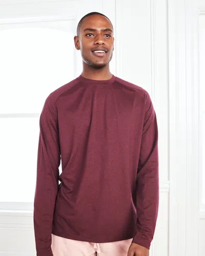 Quince Men's Super Soft Performance Long Sleeve T-shirt In Burgundy