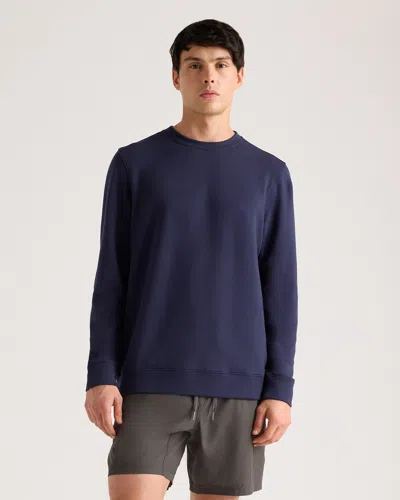 Quince Men's Supersoft Fleece Crew Neck Alpaca Sweater In Navy