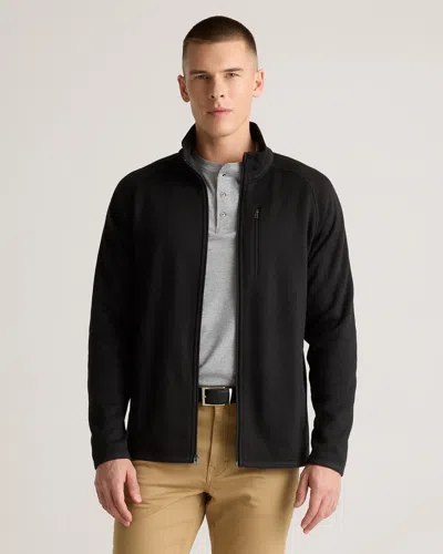 Quince Men's Sweater-knit Fleece Full-zip Jacket In Black
