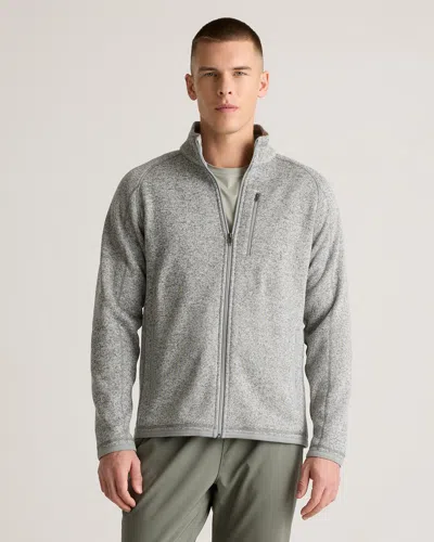 Quince Men's Sweater-knit Fleece Full-zip Jacket In Heather Grey