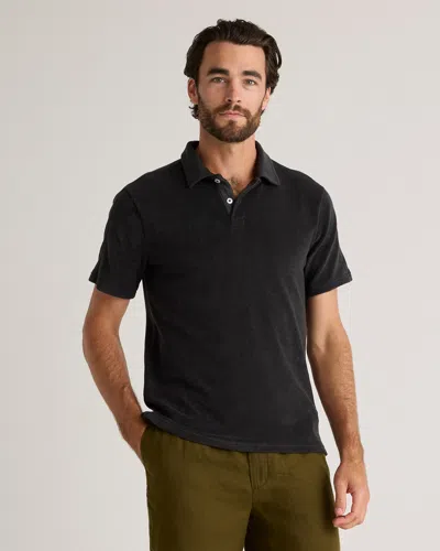 Quince Men's Terry Towel Polo In Charcoal