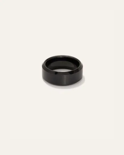 Quince Men's Tungsten Carbide Black Plated Brushed Band Rings, Size 10 In Multicolor