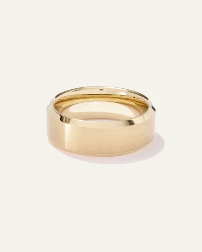 Quince Men's Tungsten Carbide Brushed Beveled Edge Band Rings