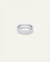 Quince Men's Tungsten Carbide Brushed Step Edge Band Rings In White