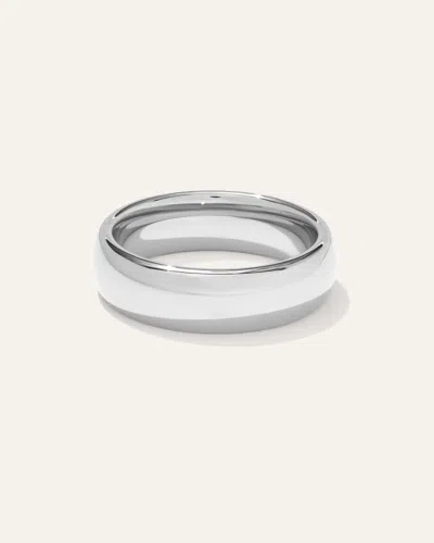 Quince Men's Tungsten Carbide Rounded Band Rings In Silver