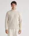 Quince Men's Turtleneck Sweater In Speckled Beige
