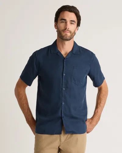 Quince Men's Vintage Wash Tencel Camp Shirt In Midnight Blue