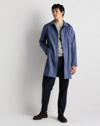 Quince Men's Weatherproof Long Rain Jacket In Blue