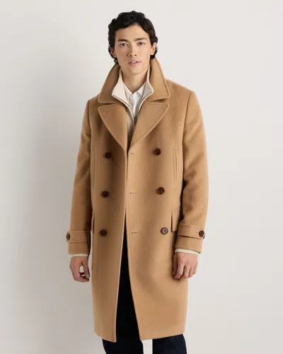 Quince Men's Wool Cashmere Double-breasted Officer Topcoat In Brown