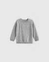 Quince Mongolian Cashmere Newborn Button Pullover In Heather Grey