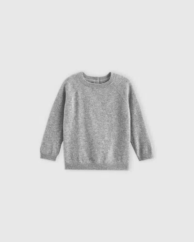Quince Kids' Mongolian Cashmere Newborn Button Pullover In Heather Grey