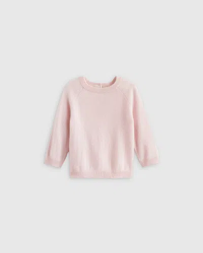 Quince Kids' Mongolian Cashmere Newborn Button Pullover In Minimal Pink