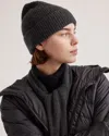 Quince Mongolian Cashmere Ribbed Beanie In Charcoal