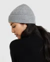 Quince Mongolian Cashmere Ribbed Beanie In Heather Grey