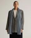 Quince Mongolian Cashmere Ribbed Scarf In Dusty Blue