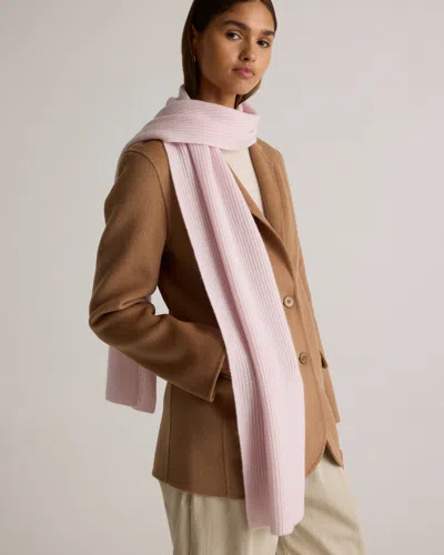Quince Mongolian Cashmere Ribbed Scarf In Minimal Pink