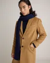 Quince Mongolian Cashmere Ribbed Scarf In Navy
