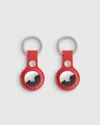 Quince Nappa Leather Airtag Key Ring In Red