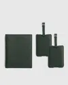 QUINCE NAPPA LEATHER RFID BLOCKING PASSPORT HOLDER & LUGGAGE TAGS SET