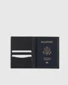 Quince Nappa Leather Rfid Blocking Passport Holder In Black