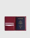 Quince Nappa Leather Rfid Blocking Passport Holder In Burgundy