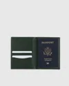 Quince Nappa Leather Rfid Blocking Passport Holder In Dark Green