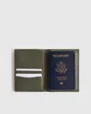 Quince Nappa Leather Rfid Blocking Passport Holder In Green