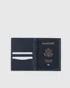 Quince Nappa Leather Rfid Blocking Passport Holder In Navy