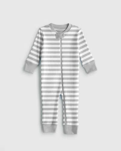 Quince Kids' One Piece Pajama In Grey Stripe