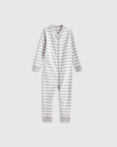 Quince Kids' One Piece Pajama In Grey Stripe