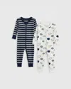 Quince One Piece Pajamas 2-pack Toddler Gender Neutral In Rain Clouds