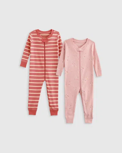 Quince Kids' One Piece Pajamas 2-pack Toddler Girl In Dotty Stars