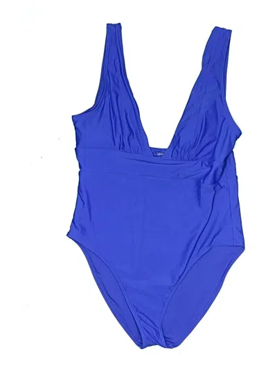 Pre-owned Quince One Piece Swimsuit In Blue