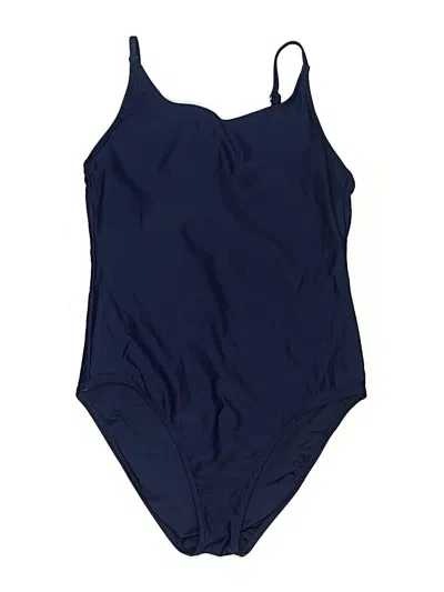 Pre-owned Quince One Piece Swimsuit In Blue
