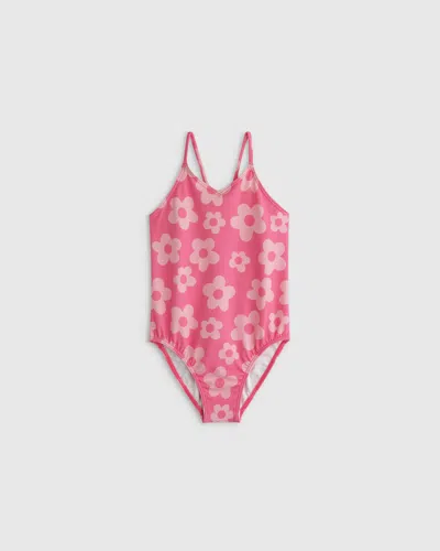 Quince Kids' One-piece Swimsuit In Pink Daisy