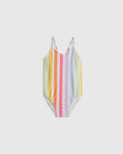 Quince Kids' One-piece Swimsuit In Rainbow Stripe