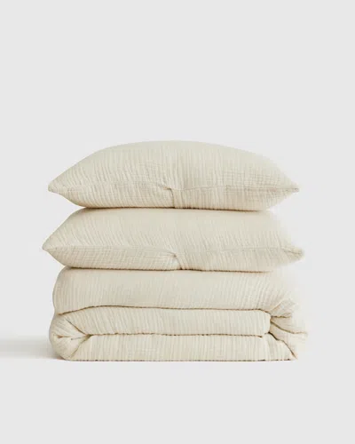 Quince Organic Airy Gauze Duvet Cover Set In Undyed
