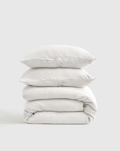 Quince Organic Airy Gauze Quilt Set In White
