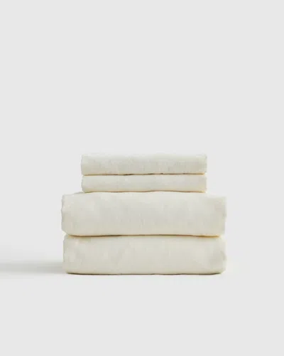 Quince Organic Brushed Cotton Sheet Set In Ivory