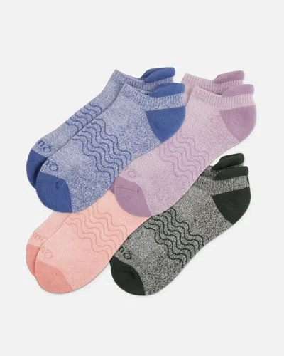 Quince Organic Colorblock Marl Ankle Socks 4-pack In Pink/blue/purple Mix