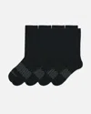 Quince Organic Crew Socks 4-pack In Black
