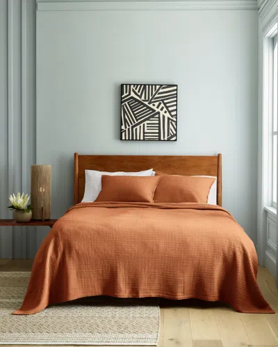 Quince Organic Ribbed Cotton Coverlet Set In Sand